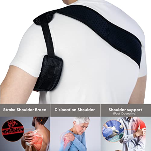 Shoulder Brace Right - Support and Compression Sleeve for Torn Rotator Cuff, AC Joint Pain Relief, Arm Immobilizer Wrap, Dislocated Sholder