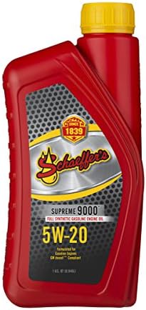 Schaeffer Manufacturing Co. 9005-012 Supreme 9000 Full Synthetic Gasoline Engine Oil 0W-20, 1-Quart Bottle (Pack of 12)