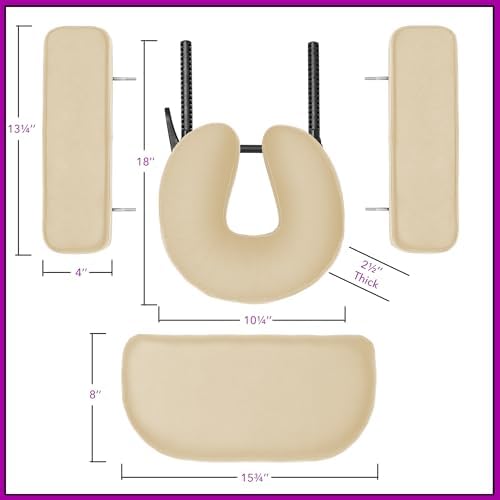 Saloniture Professional Portable Lightweight Bi-Fold Memory Foam Massage Table with Reiki Panels - Includes Headrest, Face Cradle