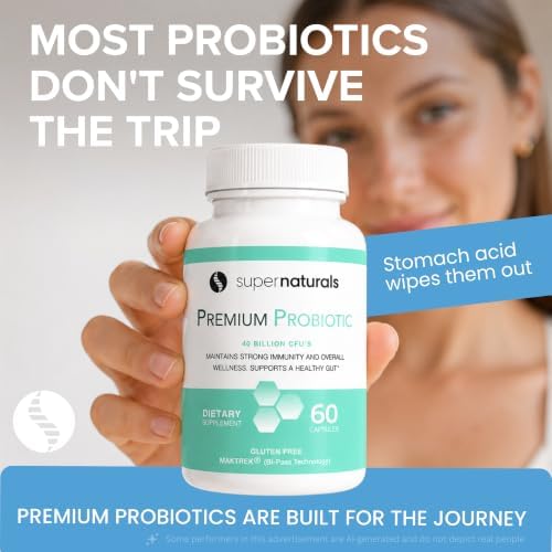 Premium Probiotics, 40 Billion CFU Probiotics for Digestive Health, Made with MAKTrek Bipass Technology, Women & Mens Probiotics for Gut Health