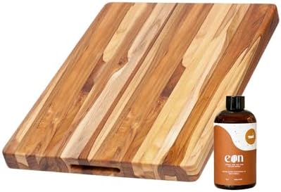 Teakhaus Cutting Board - Extra Large (XL) Teak Wood Cutting Board 24”L x 18”W x 1.5” Thick - Sustainably Harvested and FSC Certified - Knife Friendly with Natural Oil Finish