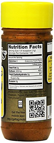 Johnny's - Seasoning Salt - 4.75 oz | Classic All-Purpose Seasoning, Great For Meats, Vegetables, Fries, Soups, Grilling, Roasting & Everyday Cooking
