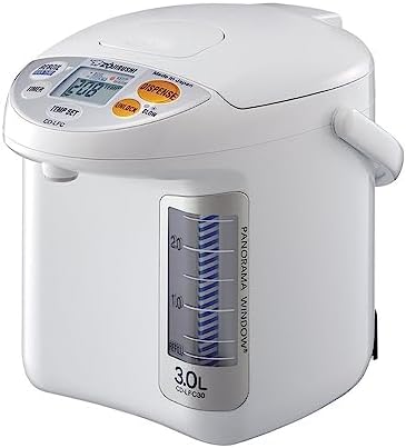 Zojirushi CD LFC50 Micom Water Boiler and Warmer, 5.0l, 169 Oz (White) | Four keep-warm settings, Quick Temp mode, timer, panorama gauge