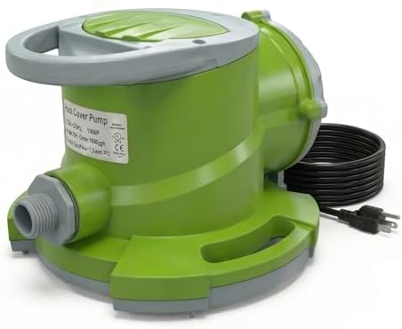 1/4 HP Automatic Swimming Pool Cover Pump, Submersible Sump Pump | 1800 GPH 25FT Head Submersible Sump Pump with 3/4” Check Valve Adapter