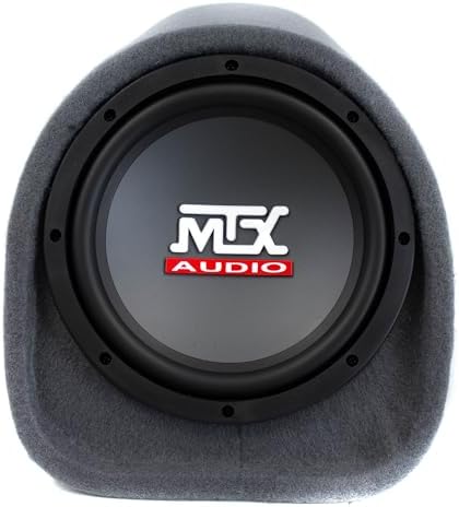 MTX Audio RT8PT 8 Inch 240 Watt Car Loaded Universal Powered High Performance Amplified Tube Box Vented Subwoofer Enclosure, RCA Connectivity
