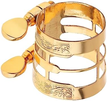 Alto Saxophone Mouthpiece Ligature, Gold, Universal, Brass Metal, E Flat, Saxophone Ligature