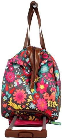 Lily Bloom Pattern 22 Inch Duffel Bag with 2-Rolling Wheels, Weekender Overnight Travel Lightweight Carry-On Suitcase For Women