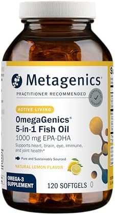 Metagenics OmegaGenics Omega-3 Fish Oil 1000mg EPA DHA -High Potency Omega 3 Supplement for Heart, Brain & Joint Health-Sustainably Sourced- 60 Softgels