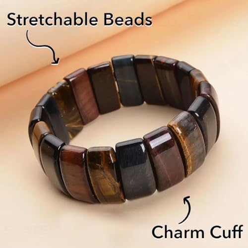Gemstone Bracelets Charm Cuff Bracelets for Men Bangle Stretch Beaded | Birthday, Gifts
