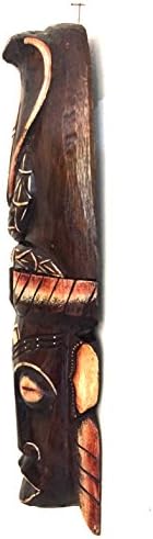 OMA African Mask Wall Hanging Decor Cobra Fortune & Protection Wooden Hand Crafted Home Decor Gift Large