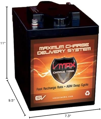 VMAX6-225 GC2 AGM Deep Cycle Battery Replacement for Club Car Transporter 4-Electric 6V 225Ah Golf Cart Battery