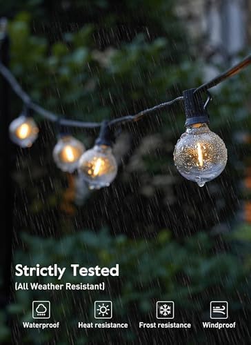 Brightown 25 Pack G40 LED Replacement Bulbs, E12 Base, 2200K, Warm White | Shatterproof Plastic LED Light Bulb, Waterproof, Dimmable, 1.5" Edison Light Bulbs for Indoor Outdoor Patio Backyard Decor