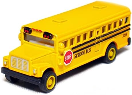 🚌 KiNSFUN Classic Long Nose School Bus 2½" Die Cast Metal w/ Pull Back Action 12 Pack