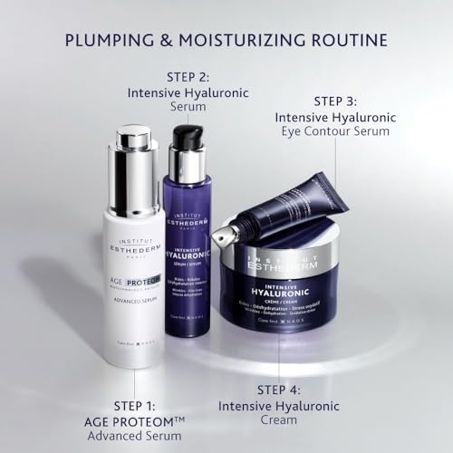 Institut Esthederm Intensive Hyaluronic Cream, Face Cream for Wrinkles, Fine Lines, and Dehydrated Skin, Face