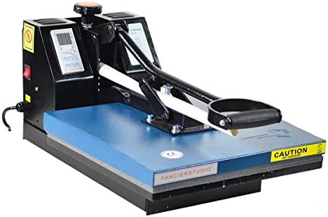 Fancierstudio Digital Heat Press 15 x 15 Sublimation Rhinestone Heat T-Shirt Machine15x15 B/BLK