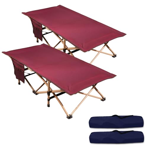 REDCAMP Extra Long Kids Cot for Camping 2-7 Years, Portable Travel Toddler Cot Bed with Carry Bag, Lightweight for Outdoor Indoor Home, Blue 53''x26''