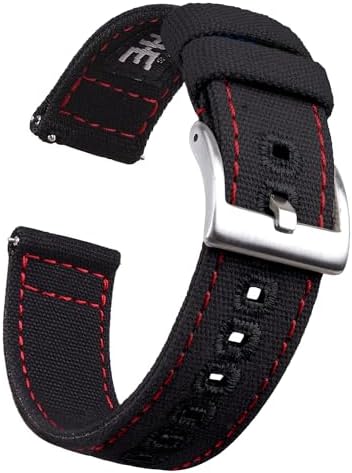 Ritche Christmas Gift Canvas Vintage Quick Release Watch Band 18mm 20mm 22mm 24mm Replacement Watch Straps for Men Women, White Elephant Gifts, Stocking Stuffers for Men, Father's Day gifts