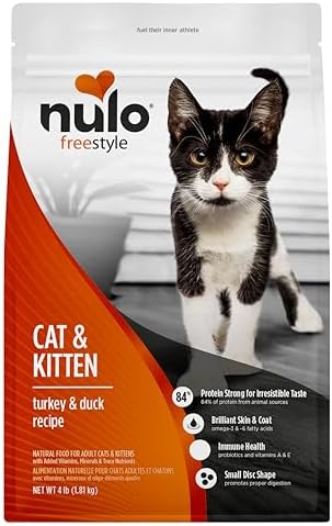 Nulo Freestyle Cat & Kitten Dry Food - Turkey & Duck Recipe, High Protein Grain Free Cat Food, Natural Kibble with Probiotics & Omega Fatty Acids