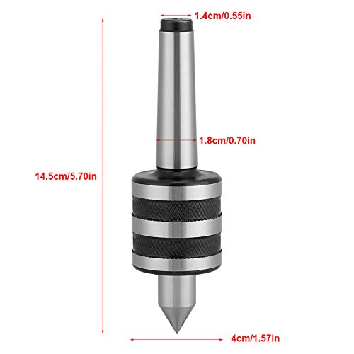 MT2 Live Revolving Center for Lathe Tailstock Machine | Bearing Steel, 55-60HRC Pointed Part 45-50HRC Main Part Quenching Hardness, 0.01 Accuracy