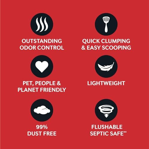 World's Best Cat Litter, Multiple Cat, Unscented, Lasts 2X Longer, 8 lb Bag | Controls tough multi-cat odors and lasts 2x longer; natural corn litter, quick clumping, flushable, 99% dust free