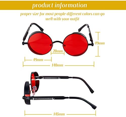 Frienda 4 Pcs Retro Steampunk Sunglasses