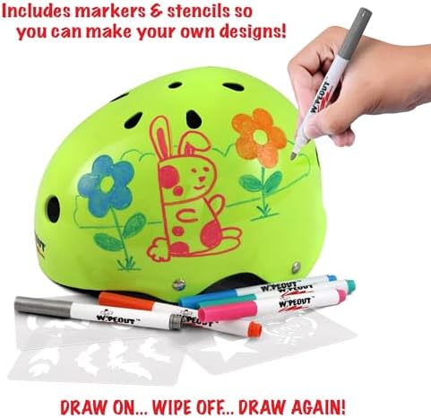 Dry Erase Kids Helmet – Ideal for Bike, Skate, Scooter, in-Line Skating and Rollerblading