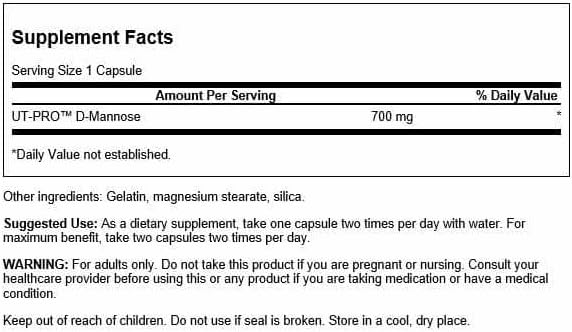 Swanson D-Mannose 700 Milligrams 60 Capsules