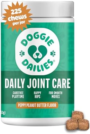 Doggie Dailies Hip & Joint Chews for Dogs, Chicken, All Breeds, 225 Count | Glucosamine & Chondroitin Supplement, Supports Joint Health & Mobility, Soft Chews for Dogs of All Breeds & Sizes