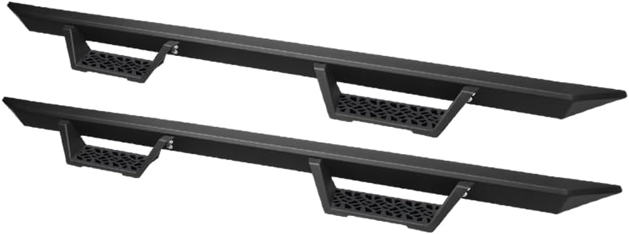 Matte Black Modular Drop Step Side Nerf Bars Rail Running Boards Compatible with 05-22 Toyota Tacoma Double (Crew) Cab
