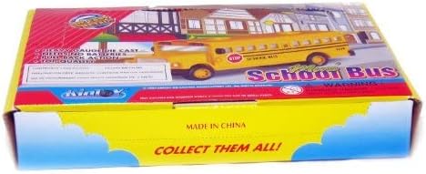 🚌 KiNSFUN Classic Long Nose School Bus 2½" Die Cast Metal w/ Pull Back Action 12 Pack
