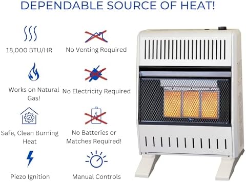 ProCom Heating Liquid Propane Ventless Infrared Plaque Heater With Base Feet - 10,000 BTU, Manual Control - Model# ML100HPA-B