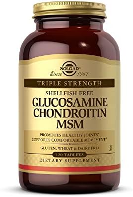 Solgar Triple Strength Glucosamine Chondroitin MSM, 120 Tablets | Promotes Healthy Joints, Supports Comfortable Movement, Shellfish Free - Gluten Free, Dairy Free - 60 Servings
