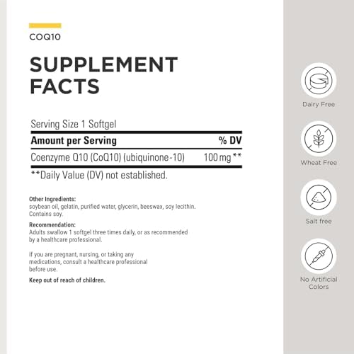 Integrative Therapeutics CoQ10 (100mg) - Cellular Energy, Heart & Brain Health Support Supplement for Adults* - 60 Softgels (60 Servings)