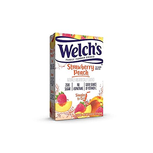 SINGLES TO GO! Welch's Variety Pack - Strawberry Peach, Cherry Pomegranate & Grape Pack of 6