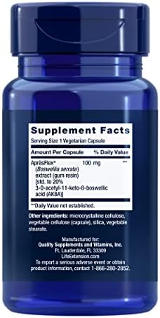 Life Extension 5-LOX Inhibitor with AprèsFlex®, 100 mg, standardized Boswellia serrata Extract, Promotes Joint, Cell & arterial Health, Gluten-Free