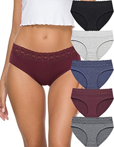 Hipster Panties for Women Underwear Lace Bikini Hip-huggers Panties 5 Pack