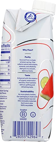 FLOW WATER Organic Blackberry Hibiscus Alkaline Water, 16.9 FZ