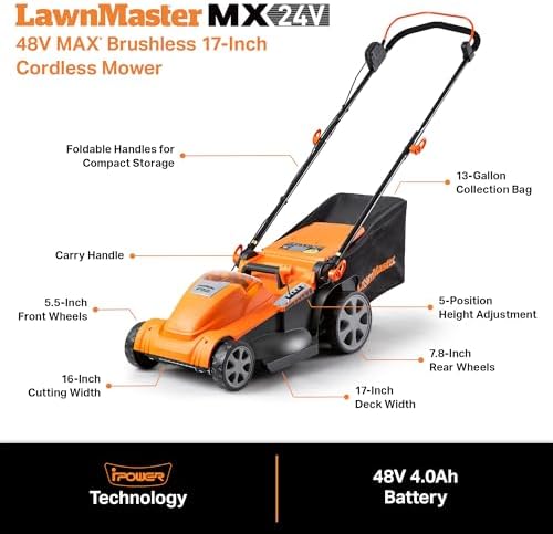LawnMaster MEB1216K Electric Lawn Mower 16-Inch 12AMP