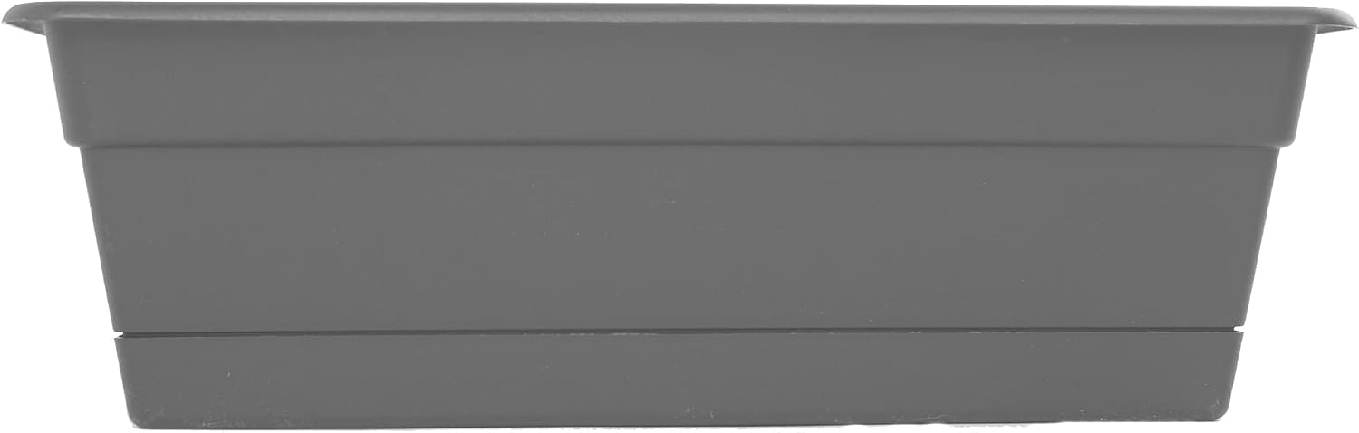 Bloem Dura Cotta Window Box Planter: 24" - Terra Cotta - with Tray, Weatherproof Resin Box, Removable Tray for Indoor & Outdoor Use, Gardening, 3 Gallon Capacity