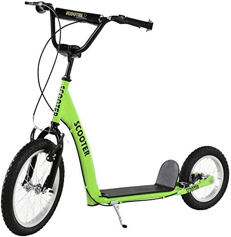 Aosom Youth Scooter Kids 5+ Adjustable Handlebar 16" Front 12" Rear