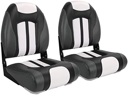 NORTHCAPTAIN Deluxe A Pair of Marine High Back Folding Boat Chair Fishing Boat Seat, for Fishing, Bass/Jon/Pontoon Boat Chairs