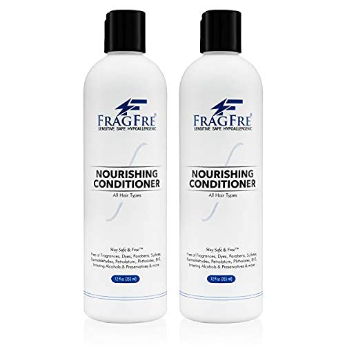 Fragrance Free Conditioner 12 oz - Parabens Free Hypoallergenic - Hair Conditioner for Sensitive Skin - Deep Conditioning for Normal Treated and Fragile Hairs - Vegan Gluten Free (1 Pack)