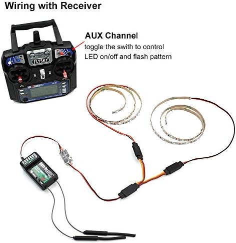 Remote Controlled LED Light Strip for RC Fixed Wing Airplane Flying Wing Plane AR Wing Drone Model Car Truck