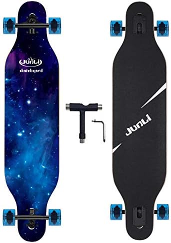 Junli 41 Inch Freeride Skateboard Longboard - Complete Skateboard Cruiser for Cruising, Carving, Free-Style and Downhill