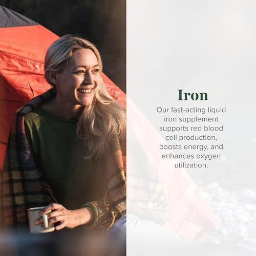 Iron Supplement for Women & Men - Blood Builder Liquid Iron Vitamin (2 Oz) | Global Healing Iron Supplement- Natural Energy to Combat Fatigue