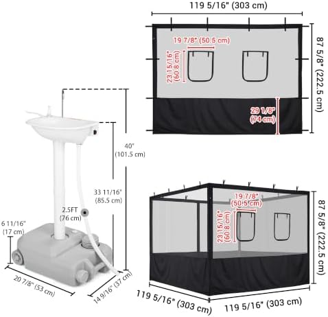 Yescom Pop Up Canopy Half Mesh Sidewall with Window 10x10Ft for Food Booth
