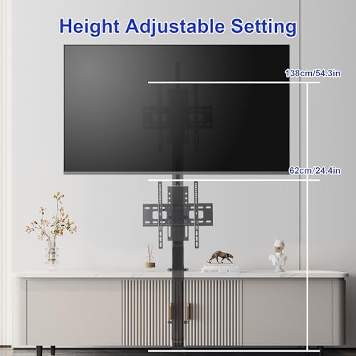 Fromann Motorized TV Lift Mount with Remote for 32-55 Inch Height Adjustable TV Lift Stand, Load Capacity 132Lbs, Stroke Length 29.9 Inches