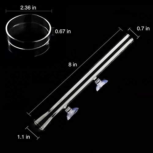 Shrimp Feeding Tube and Dish,2 Cup Clear Crystal Glass Fish Tank Shrimp Feeder Tube Tray