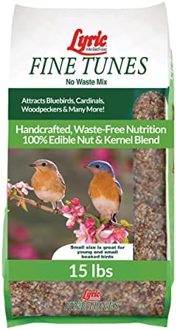Lyric Fine Tunes Wild Bird Seed Mix - No Waste Bird Food Mix - Attracts Bluebirds, Finches, Chickadees & More - Seed for Outside Feeders - 15 lb Bag | Attracts Bluebirds, Finches, Chickadees and more - Seed for outside feeders