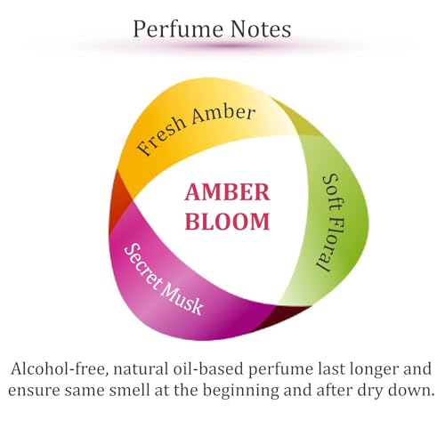 Amber Bloom | Roll on Perfumes for Women & Men | Alcohol-free Amber Perfume Oil | Travel Size Long Lasting Fragrance | 6ml Roller